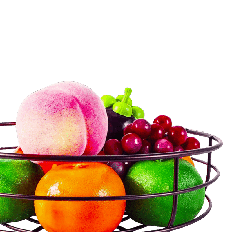 Modern Fruit Basket round shape bowl 2-Tier with Banana Hanger